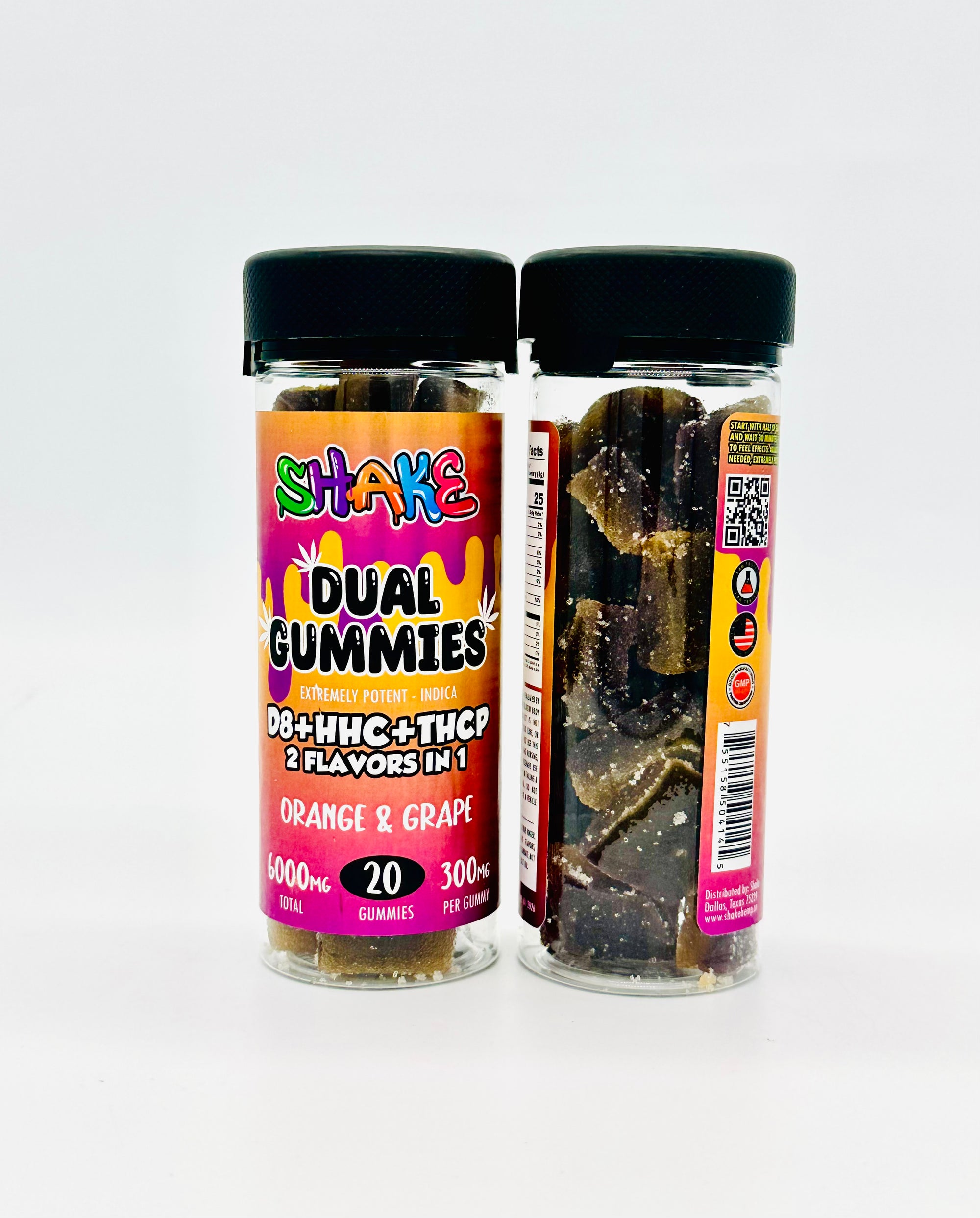 SHAKE D8+HHC+THCP DUAL GUMMY 300MG EACH | 6000MG JAR | 20CT