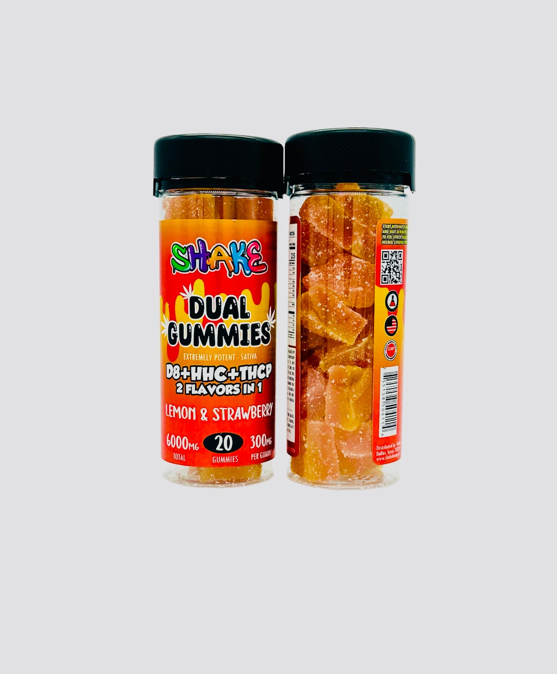 SHAKE D8+HHC+THCP DUAL GUMMY 300MG EACH | 6000MG JAR | 20CT