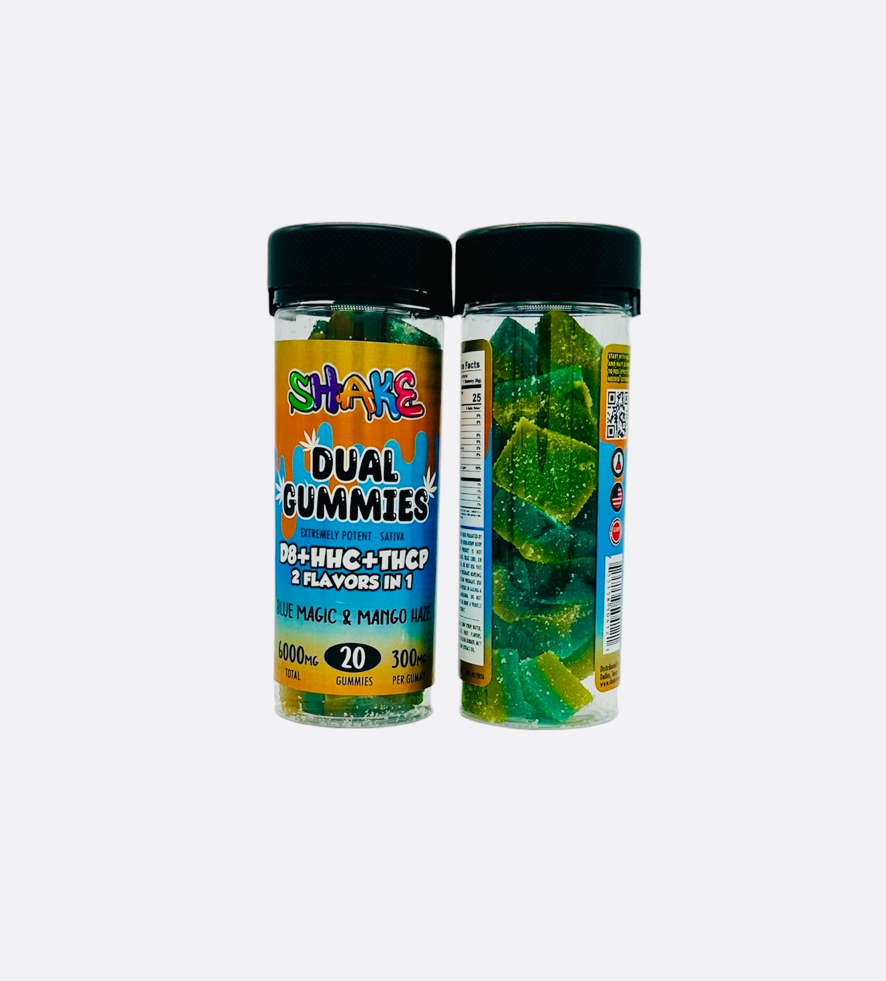 SHAKE D8+HHC+THCP DUAL GUMMY 300MG EACH | 6000MG JAR | 20CT