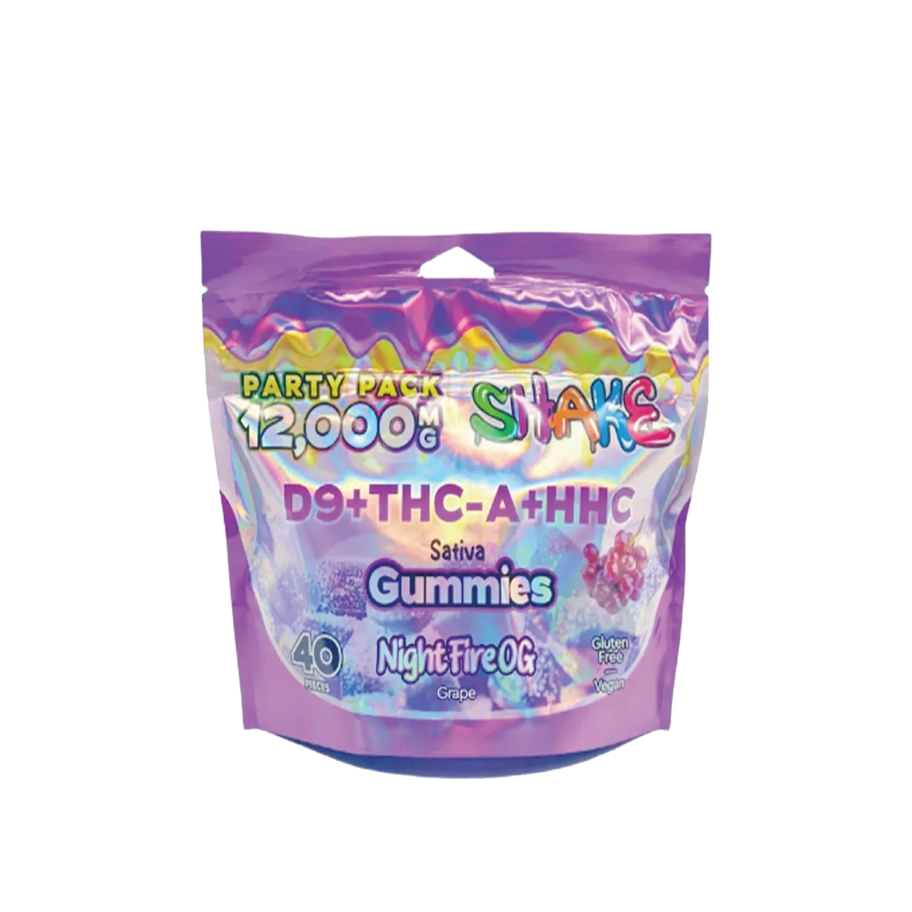 SHAKE D9+THC-A+HHC PARTY PACK 12000MG | 300MG GUMMY | 40 CT